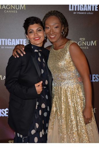Nawell Madani et Nadège Beausson-Diagne&nbsp;lors de la soirée Magnum à Cannes, le 15 mai 2019