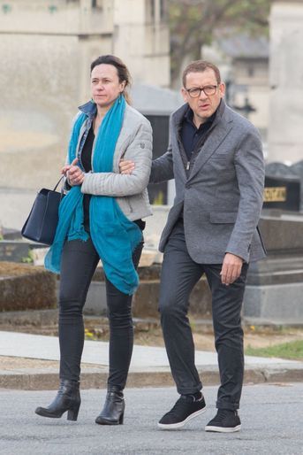 Dany Boon&nbsp;aux obsèques d'Agnès Varda au cimetière du Montparnasse à Paris le 2 avril 2019