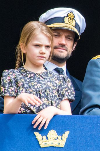 La princesse Estelle et le prince Carl Philip de Suède à Stockholm, le 30 avril 2019
