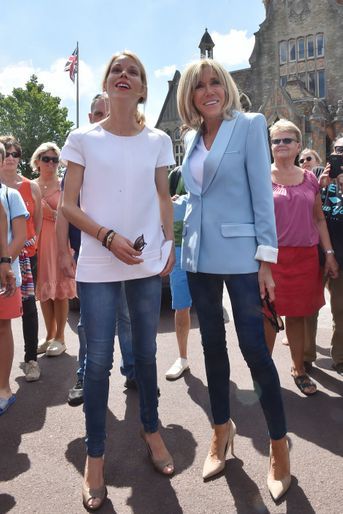Brigitte Macron et sa fille Tiphaine Auzière au Touquet. 