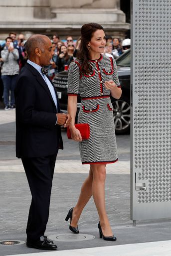 La duchesse de Cambridge, née Kate Middleton, en Gucci à Londres le 29 juin 2017