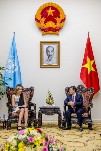 La reine Maxima des Pays-Bas et le Premier ministre du Vietnam à Hanoï, le 1er juin 2017