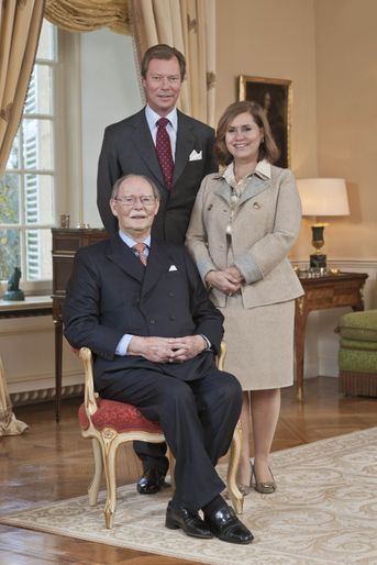 L'ex-grand-duc Jean de Luxembourg avec le grand-duc Henri et la grande-duchesse Maria Teresa, le 29 novembre 2010