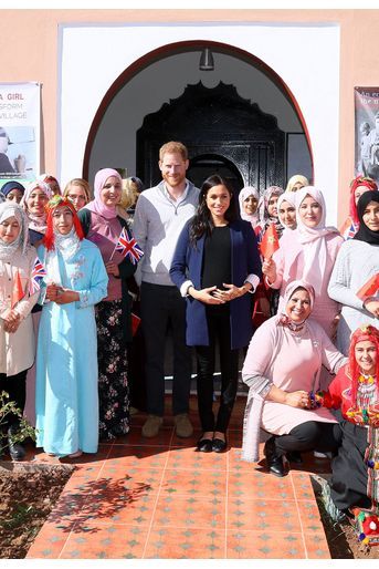 Le prince Harry et Meghan Markle en visite à Asni au Maroc le 24 février 2019