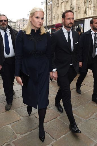 La princesse Mette-Marit et le prince Haakon de Norvège à Milan, le 27 février 2017
