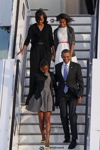 Michelle et Barack Obama avec leurs filles Malia et Sasha, en juin 2013.