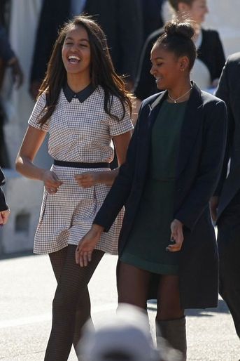 Malia et Sasha Obama, en mars 2015.