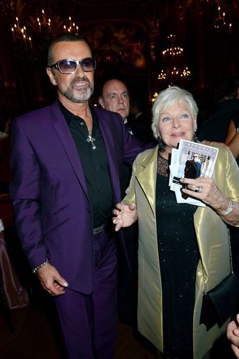 George Michael et Line Renaud à Paris pour le Sidaction 2012.