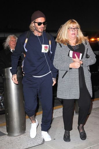 David Beckham à l'aéroport de New York, le 11 novembre 2017