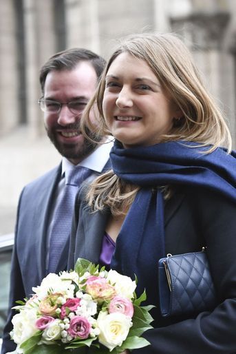 La princesse Stéphanie et le prince Guillaume de Luxembourg à Bruxelles, le 12 décembre 2016