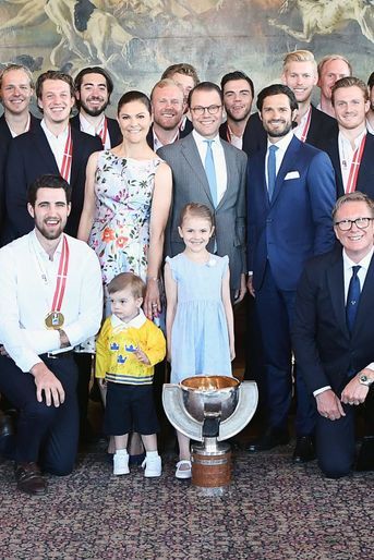 Les princesses Victoria et Estelle et les princes Daniel, Carl Philip et Oscar de Suède à Stockholm, le 21 mai 2018