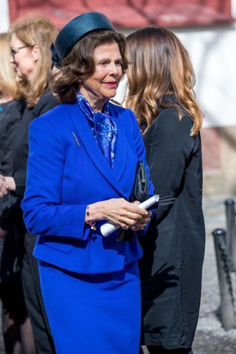La reine Silvia et le roi Carl XVI Gustaf de Suède à Stockholm, le 7 avril 2018