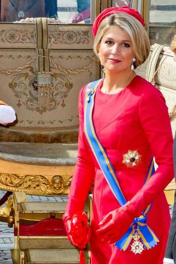La reine Maxima des Pays-Bas dans une robe Valentino à La Haye, le 16 septembre 2014