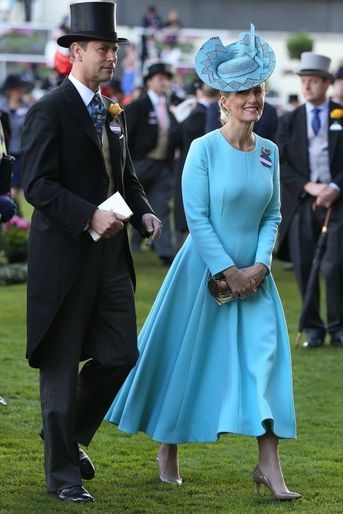 La comtesse Sophie de Wessex avec son époux le prince Edward au Royal Ascot, le 15 juin 2016