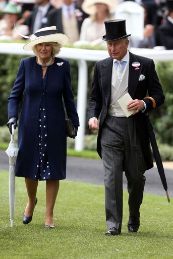 La duchesse de Cornouailles Camilla avec son époux le prince Charles au Royal Ascot, le 18 juin 2016
