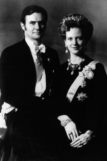 Le prince Henrik de Danemark avec la reine Margrethe II, le 16 mars 1972