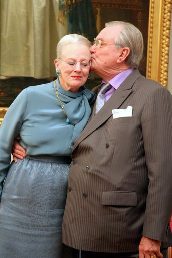 Le prince Henrik de Danemark avec la reine Margrethe II, le 14 janvier 2012