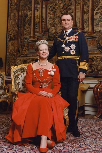 Le prince Henrik de Danemark avec la reine Margrethe II, le 1er janvier 1992