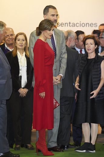 La reine Letizia et le roi Felipe VI d&#039;Espagne à Madrid, le 22 février 2018