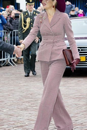 La reine Maxima des Pays-Bas à son arrivée à Arnhem, le 12 janvier 2018