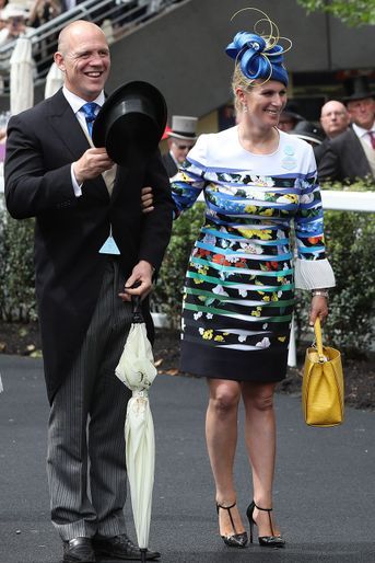 Zara Phillips au Royal Ascot avec son mari Mike Tindall, le 14 juin 2016