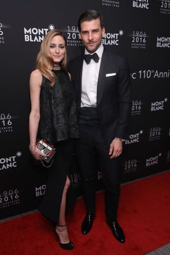 Olivia Palermo et Johannes Huebl au dîner de gala Montblanc à New York, le 5 avril 2016