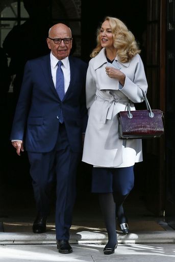 Rupert Murdoch et Jerry Hall à Londres le 4 mars 2016