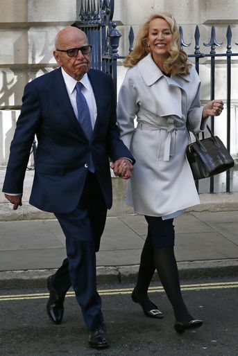 Rupert Murdoch et Jerry Hall à Londres le 4 mars 2016