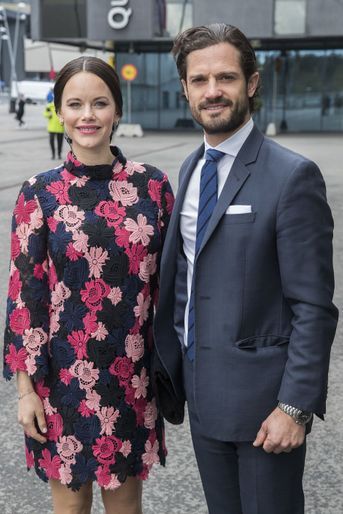 La princesse Sofia et le prince Carl Philip de Suède à Solna aux portes de Stockholm, le 7 mai 2017