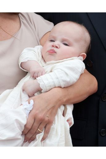 La princesse Athena du Danemark lors de son baptême, le 20 mai 2012