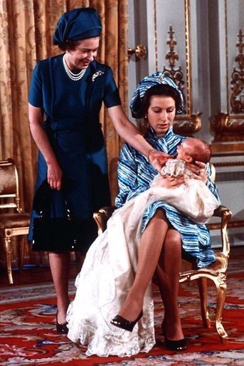 Baptême de Peter Phillips, fils de la princesse Anne et de Mark Phillips, le 22 décembre 1977