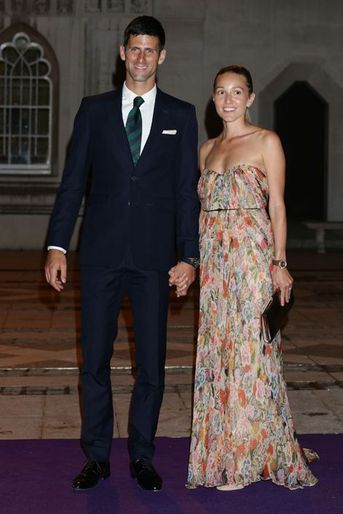 Novak et Jelena Djokovic à Londres le 12 juillet 2015