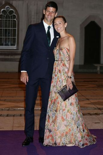 Novak et Jelena Djokovic à Londres le 12 juillet 2015