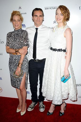 Parker Posey, Joaquin Phoenix et Emma Stone à Los Angeles le 9 juillet 2015