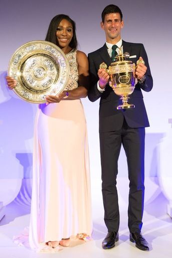 Serena Williams et Novak Djokovic à Londres le 12 juillet 2015