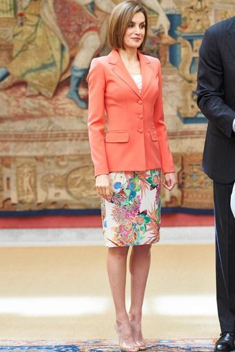 La reine Letizia au palais du Pardo à Madrid, le 16 juin 2015