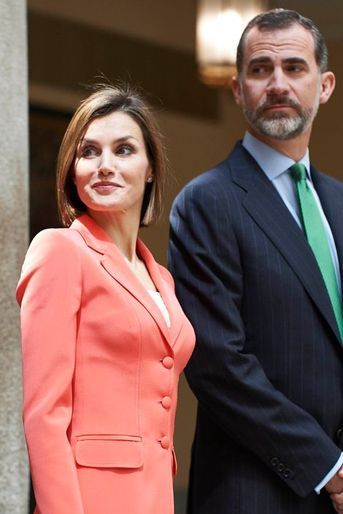 La reine Letizia et le roi Felipe VI d'Espagne au palais du Pardo à Madrid, le 16 juin 2015