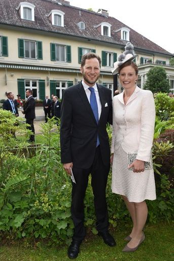 Le prince Georg Friedrich de Prusse et son épouse la princesse Sophie à l'ambassade de Grande-Bretagne à Berlin, le 25 juin 2015