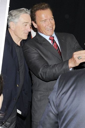 Arnold Schwarzenegger et Robert De Niro à New York le 22 avril 2015