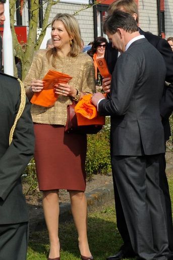 La reine Maxima et le roi Willem-Alexander des Pays-Bas à Leyde, le 24 avril 2015
