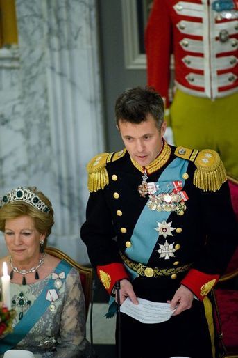 Le prince Frederik de Danemark et sa tante l&#039;ex-reine Anne-Marie de Grèce à Copenhague, le 15 avril 2015