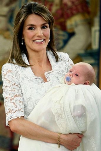 Letizia, alors princesse des Asturies avec sa fille Sofia, le 15 juillet 2007
