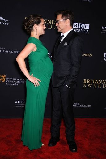 Aux BAFTA Awards de 2014 avec Susan Downey, enceinte de leur deuxième enfant