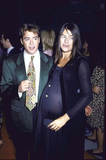 Avec Deborah Falconer enceinte de son premier enfant à la première de &quot;Drôles de fantômes&quot; en 1993