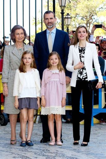 La famille royale d'Espagne à Palma de Majorque, le 5 avril 2015