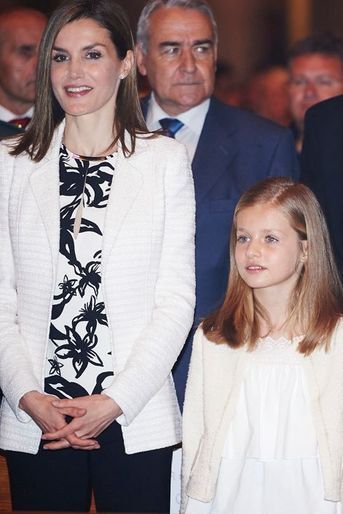 La reine Letizia et la princesse Leonor d'Espagne à Palma de Majorque, le 5 avril 2015