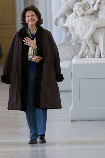 La reine Silvia de Suède à Stockholm, le 13 avril 2015