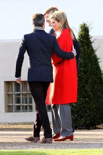 Le prince Frederik de Danemark avec la reine Maxima des Pays-Bas au palais de Fredensborg, le 16 avril 2015