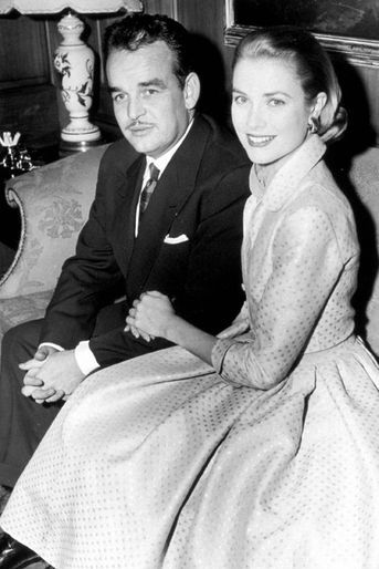 Le prince Rainier III de Monaco avec la princesse Grace, le 1er juin 1956