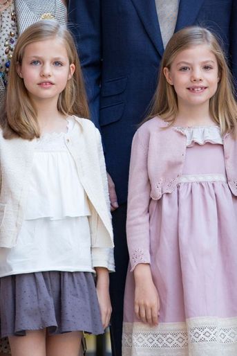 Les princesses Leonor et Sofia d'Espagne à Palma de Majorque, le 5 avril 2015